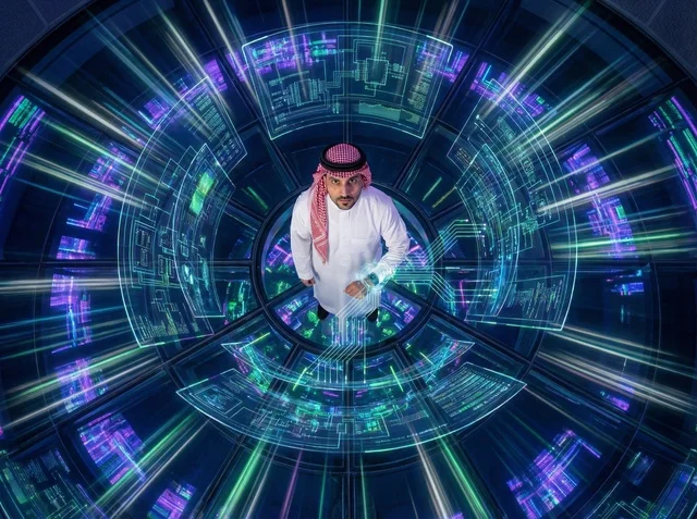 Saudi Engineer Futuristic Digital Interface