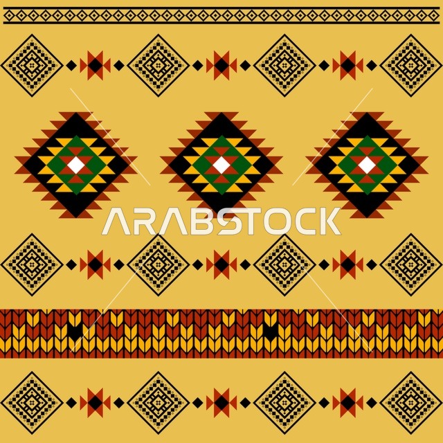 Traditional Saudi Sadu Geometric Heritage Pattern