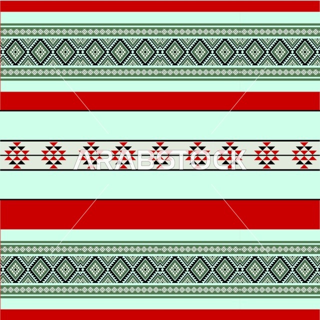 Traditional Gulf Sadu Weaving Pattern Illustration