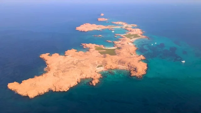 Jabal Al Kabeer Islands Oman Aerial Turquoise Water