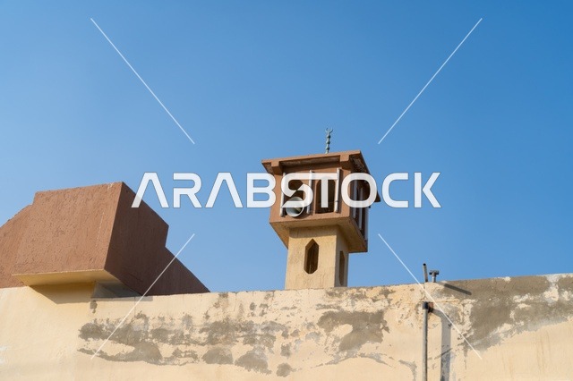 مسجد على الطراز التراثي الشعبي في قرية مدركه على طريق جده في مكه المكرمه, منطقه شعبيه تاريخيه قديمه, المملكه العربيه السعوديه