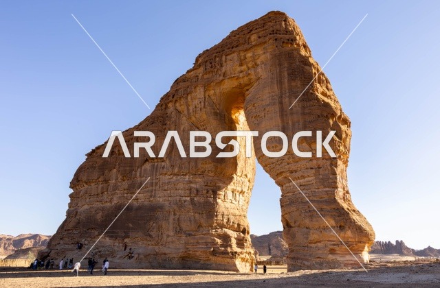 صخرة الفيل العلا السعودية تضاريس صحراوية طبيعية