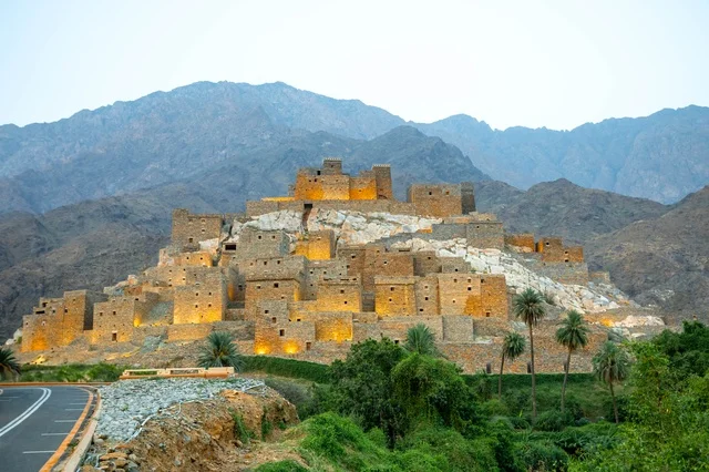 Zee Ain Heritage Village Al Baha at Dusk