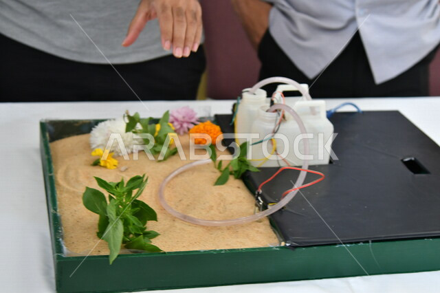 صورة مقربة لمجموعة مختصين في الدراسات الزراعية ، مختبر علمي زراعي ، بحوث زراعية ، الزراعة والري