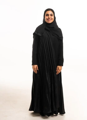 Saudi Woman in Black Abaya Studio Portrait
