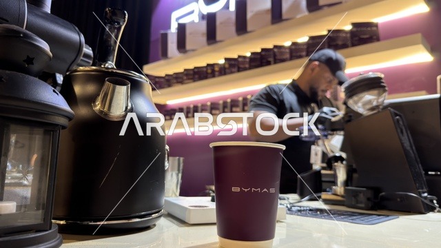Barista Serving Coffee at Dhahran Expo Event