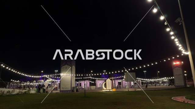 فعالية بسطة خير في واجهة الدمام البحرية ليلاً