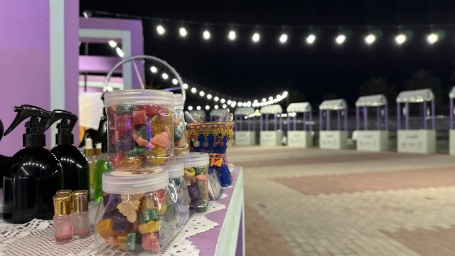 Bastat Khair Market Stalls at Dammam Corniche Night