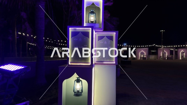 زينة فوانيس بسطة خير في واجهة الدمام البحرية