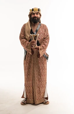Saudi Man in Traditional Thobe Holding Incense Burner