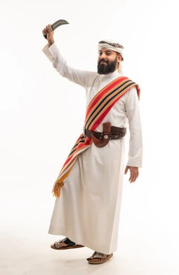 Omani Man in Traditional Dress with Khanjar Dagger