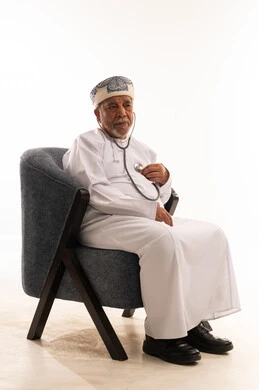 Omani Man in Traditional Dress with Stethoscope