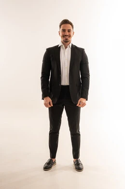 Saudi Businessman in Black Suit on White Background