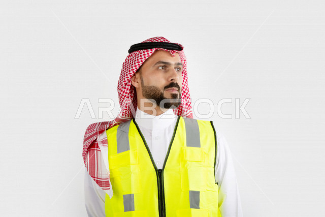 Portrait of a skilled Saudi professional engineer, Gulf Engineer man in ...
