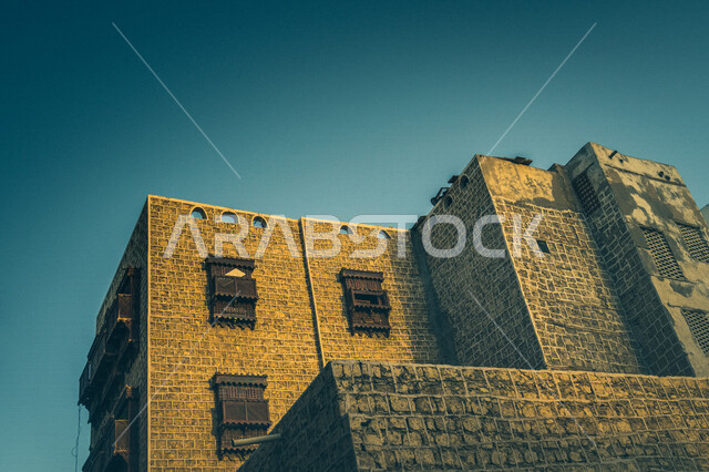 The historical city of Jeddah with an ancient Arab and Islamic architectural design, the historical country in the city of Jeddah, tourist places in the Kingdom of Saudi Arabia, the historical city of Jeddah, the historical place in Jeddah, Al-Balad archi