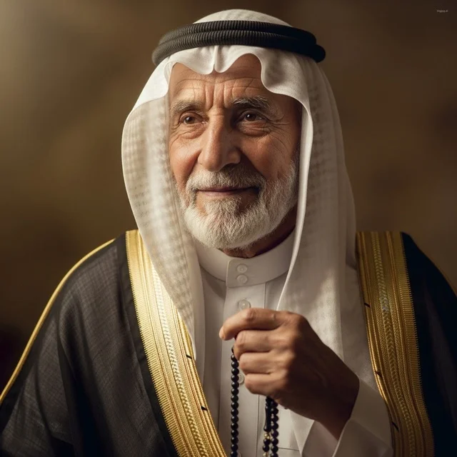 رجل سعودي مسن بالزي التقليدي والبشت الفاخر