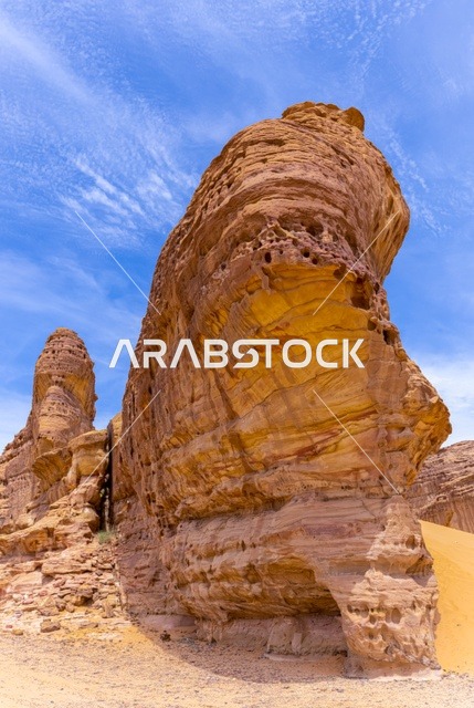 Sandstone Rock Formations in AlUla Saudi Arabia Desert