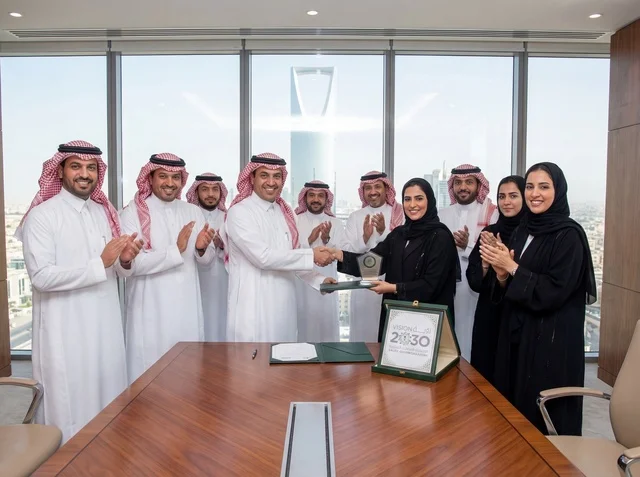 Saudi Business Team in Riyadh Modern Office Meeting