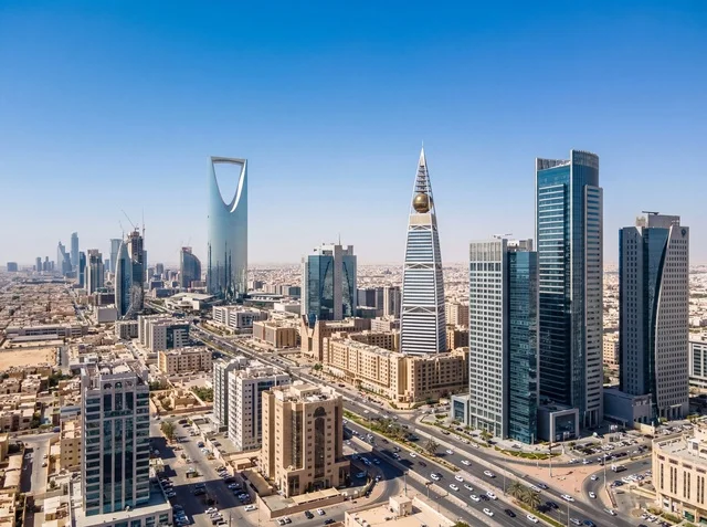 Riyadh City Skyline Saudi Arabia Aerial Panoramic View