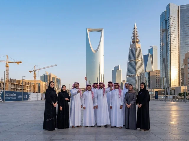 Saudi Professionals at Riyadh Skyline with Kingdom Centre