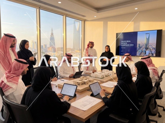 Saudi Professionals Meeting in Riyadh Modern Office