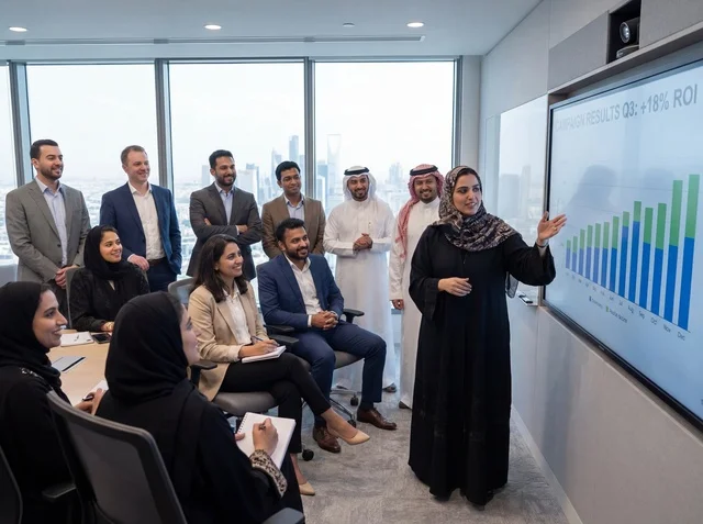 Saudi Business Team Presentation in Modern Riyadh Office