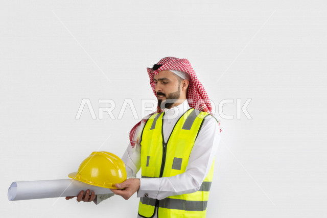 Portrait of a Saudi Arabian engineer, smiling, skilled and professional ...