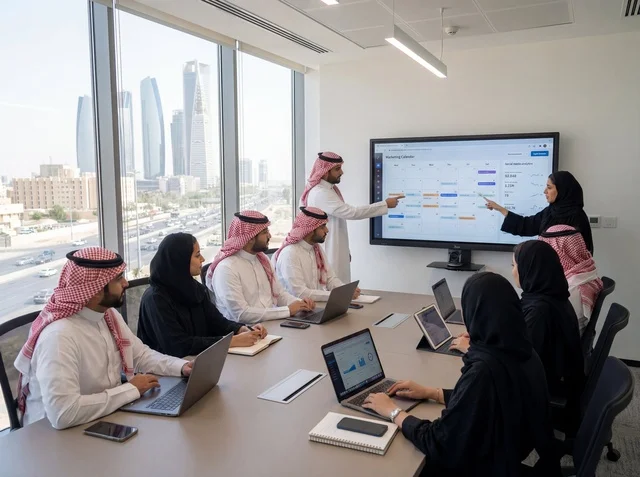 اجتماع عمل لفريق سعودي في مكتب حديث بالرياض