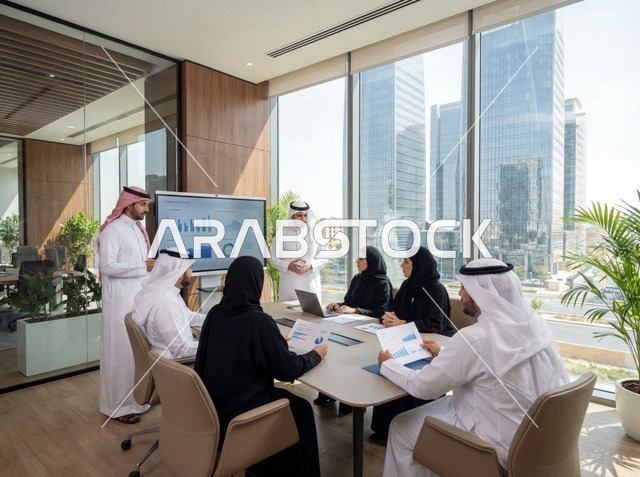 اجتماع فريق عمل سعودي في مكتب حديث