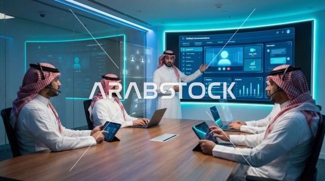 مهندسو تقنية سعوديون في مكتب رقمي متطور