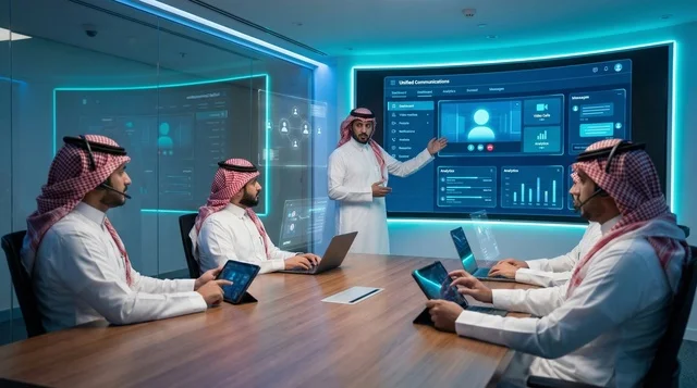 مهندسو تقنية سعوديون في مكتب رقمي متطور