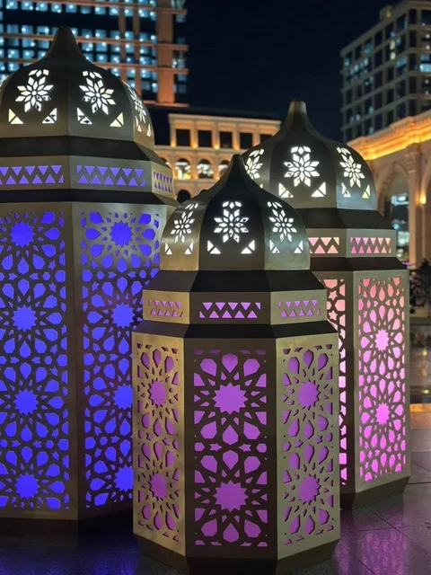 Illuminated Decorative Lanterns in Jeddah Al-Balad Night
