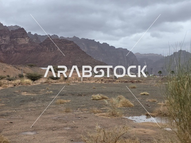 جبال تبوك والمناظر الطبيعية الصحراوية في السعودية