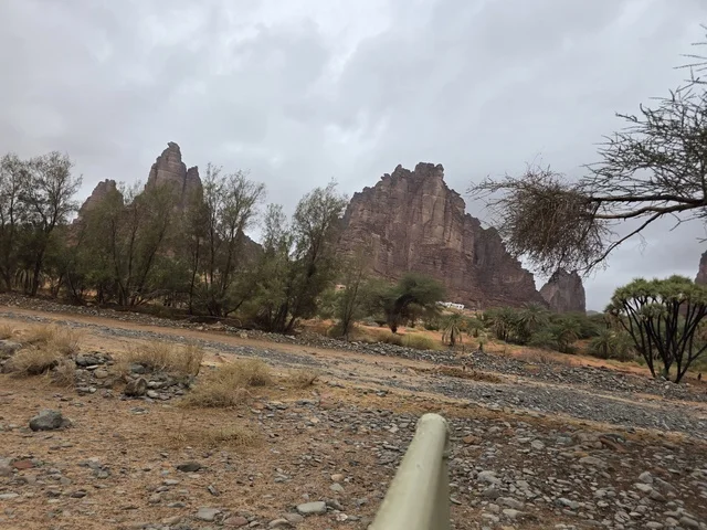 Tabuk Mountains Saudi Arabia Cloudy Desert Landscape