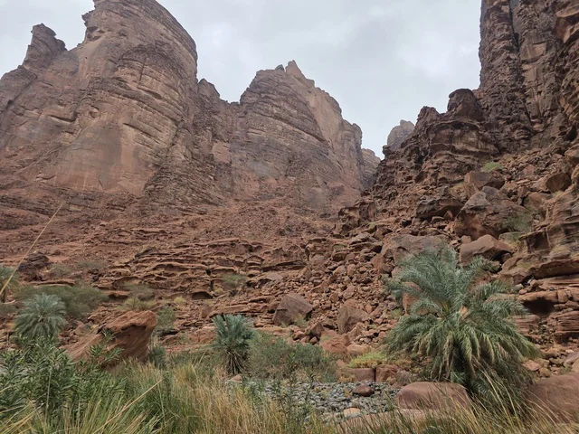 جبال تبوك السعودية وادي صخري وتشكيلات رملية