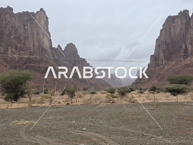 Tabuk Mountains Saudi Arabia Desert Valley Landscape