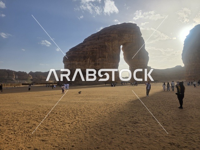 Elephant Rock Al-Ula Saudi Arabia Desert Landscape