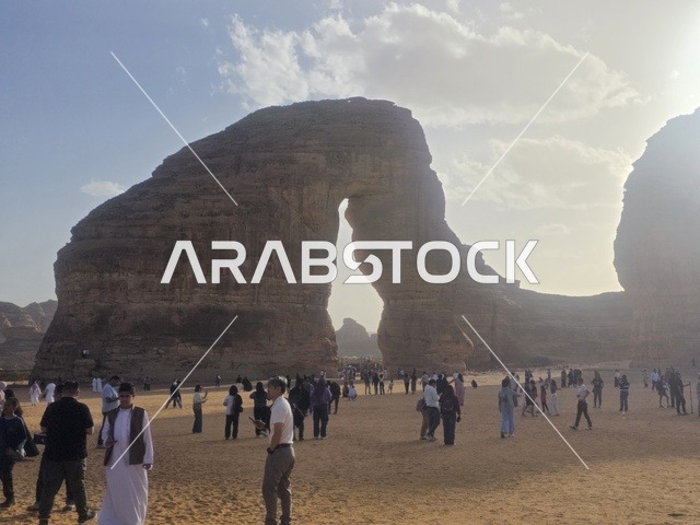 Elephant Rock Landmark in AlUla Saudi Arabia Desert