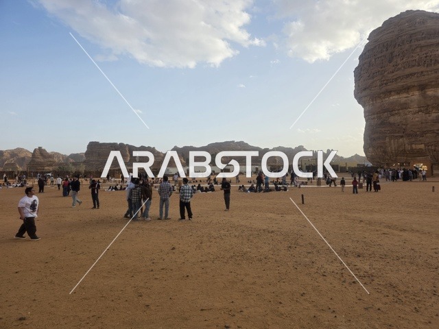 Elephant Rock Landmark in AlUla Saudi Arabia Tourists