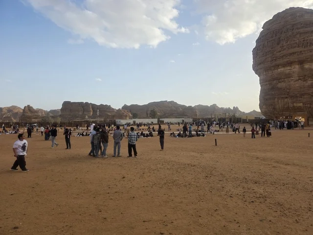 Elephant Rock Landmark in AlUla Saudi Arabia Tourists