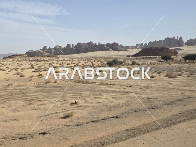 جبال العلا والتكوينات الصخرية في صحراء السعودية