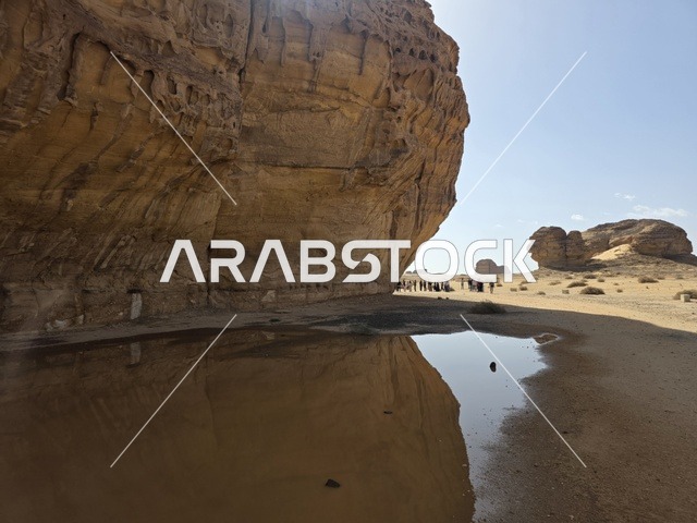 Al-Ula Mountains Saudi Arabia with Water Reflection