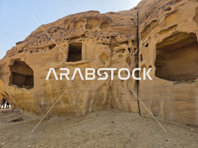 Ancient Sandstone Rock Tombs in AlUla Saudi Arabia