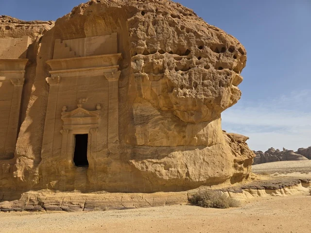 Ancient Nabataean Tomb Carved in Al-Ula Saudi Arabia