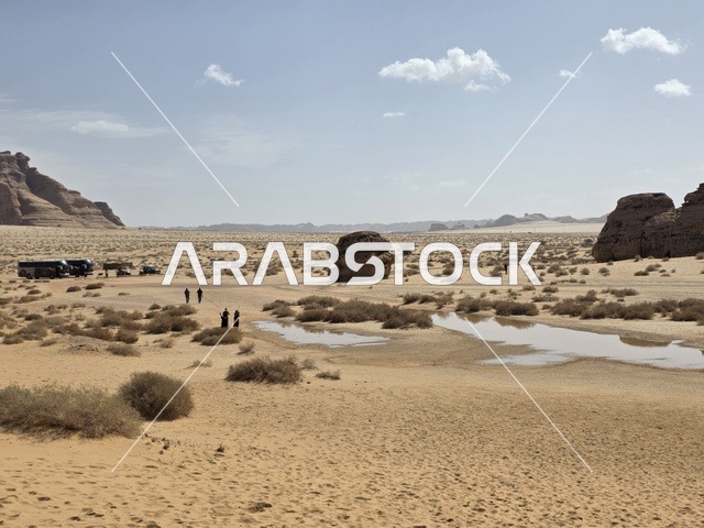 مناظر طبيعية صحراوية وتكوينات صخرية في العلا السعودية