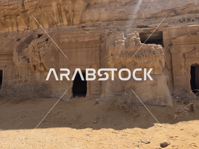 Ancient Nabatean Rock Cut Tombs AlUla Saudi Arabia