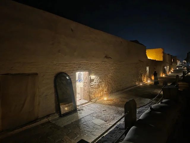 Traditional Market Street in AlUla Old Town at Night