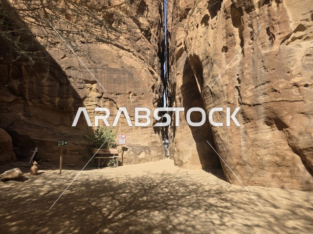 ممر أخدود ضيق في العلا السعودية