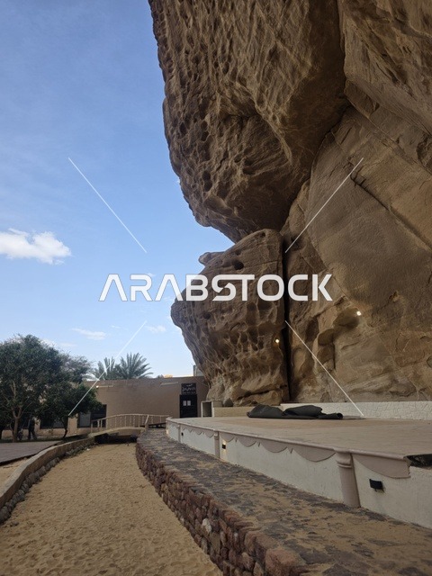 AlUla Saudi Arabia Mountain Resort and Sandstone Cliff