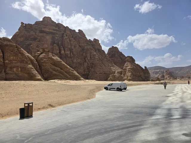 Al-Ula Sandstone Mountains and Desert Road